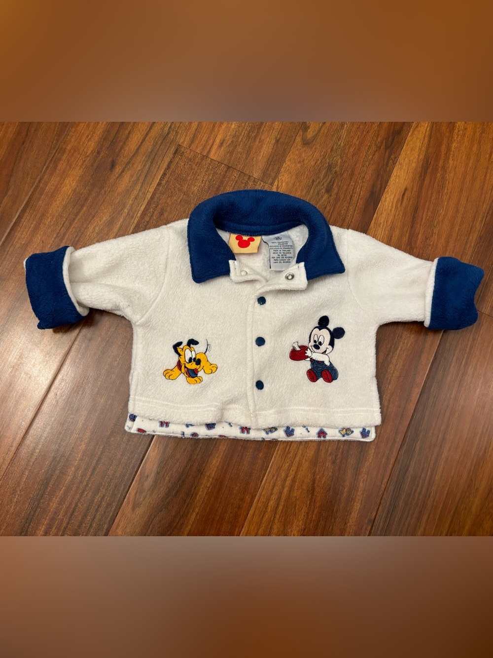 Disney Kids Headquarters Vintage Fleece Mickey Mouse Pluto Embroidered Fleece